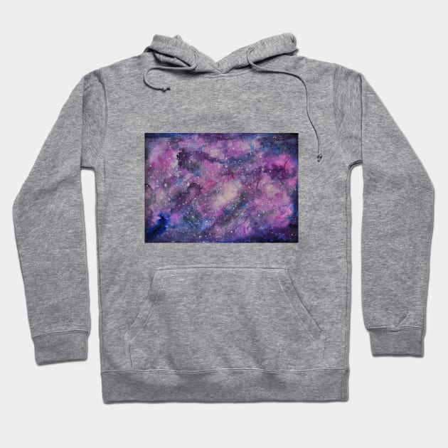 Watercolor Galaxy | Watercolor Space | Purple + Pink Galaxy Hoodie by Tilila